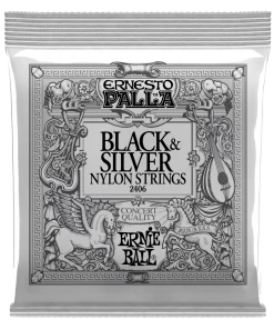 ERNIE BALL ERNESTO PALLA 2406 BLACK & SILVER NYLON CLASSICAL GUITAR STRINGS