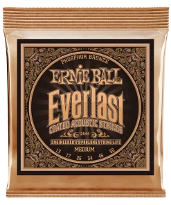 ERNIE BALL 2544 EVERLAST MEDIUM COATED PHOSPHOR BRONZE ACOUSTIC GUITAR STRINGS - 13-56 GAUGE