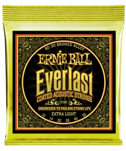 ERNIE BALL 2560 EVERLAST EXTRA LIGHT COATED 80/20 BRONZE ACOUSTIC - 10-50 GAUGE