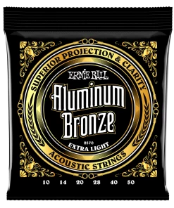 ERNIE BALL 2570 EXTRA LIGHT ALUMINUM BRONZE ACOUSTIC GUITAR STRINGS - 10-50 GAUGE