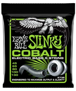 ERNIE BALL 2736 BASS 5 SLINKY COBALT ELECTRIC BASS STRINGS - 45-130 GAUGE