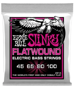 Ernie Ball 2814 Super Slinky FLATWOUND ELECTRIC BASS STRINGS - 45-100 GAUGE