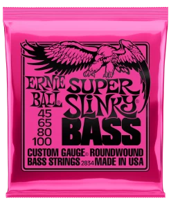 ERNIE BALL 2834 SUPER SLINKY NICKEL WOUND ELECTRIC BASS STRINGS - 45-100 GAUGE