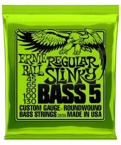 ERNIE BALL 2836 REGULAR SLINKY 5-STRING NICKEL WOUND ELECTRIC BASS STRINGS - 45-130 GAUGE