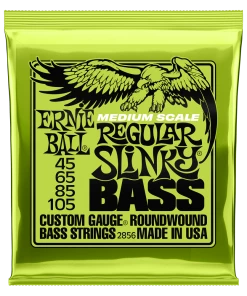 ERNIE BALL 2856 REGULAR SLINKY NICKEL WOUND SHORT / MEDIUM SCALE BASS STRINGS - 45-105 GAUGE
