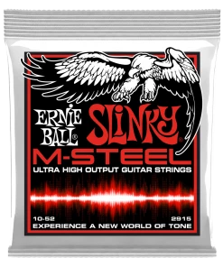ERNIE BALL SKINNY TOP HEAVY BOTTOM SLINKY 2915 M-STEEL ELECTRIC GUITAR STRINGS - 10-52 GAUGE