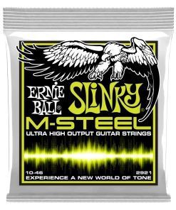 ERNIE BALL REGULAR SLINKY 2921 M-STEEL ELECTRIC GUITAR STRINGS - 10-46 GAUGE