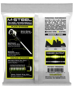 ERNIE BALL REGULAR SLINKY 2921 M-STEEL ELECTRIC GUITAR STRINGS - 10-46 GAUGE