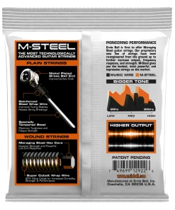 ERNIE BALL HYBRID SLINKY 2922 M-STEEL ELECTRIC GUITAR STRINGS - 9-46 GAUGE