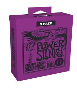 ERNIE BALL 3220 POWER SLINKY NICKEL WOUND ELECTRIC GUITAR STRINGS 3 PACK - 11-48 GAUGE