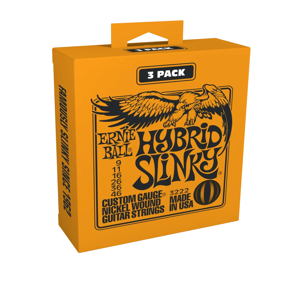 Discount ๐ ERNIE BALL 3222 HYBRID SLINKY NICKEL WOUND ELECTRIC GUITAR STRINGS 3 PACK - 9-46 GAUGE ๐ 1 ERNIE BALL 3222 HYBRID SLINKY NICKEL WOUND ELECTRIC GUITAR STRINGS 3 PACK - 9-46 GAUGE
