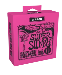 ERNIE BALL 3223 SUPER SLINKY NICKEL WOUND ELECTRIC GUITAR STRINGS 3 PACK - 9-42 GAUGE