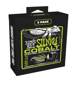 ERNIE BALL 3721 REGULAR SLINKY COBALT ELECTRIC GUITAR STRINGS 3 PACK - 10-46 GAUGE