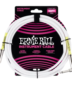 Instrument Cables ERNIE BALL P06049 10' STRAIGHT / ANGLE INSTRUMENT CABLE - WHITE