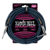 ERNIE BALL 25' BRAIDED STRAIGHT / ANGLE INSTRUMENT CABLE - BLACK / BLUE P06060