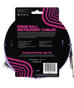 ERNIE BALL 25' BRAIDED STRAIGHT / ANGLE INSTRUMENT CABLE - PURPLE P06069 Instrument Cables