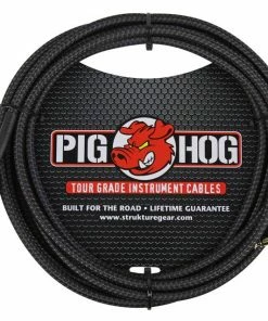 Pig Hog USA PIG HOG "BLACK WOVEN" INSTRUMENT CABLE, 10FT RIGHT ANGLE Instrument Cables