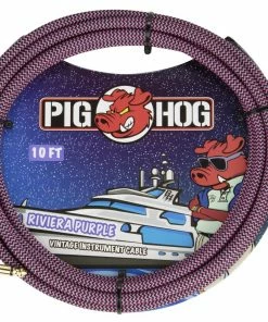 Pig Hog USA PIG HOG "RIVIERA PURPLE" INSTRUMENT CABLE, 10FT RIGHT ANGLE