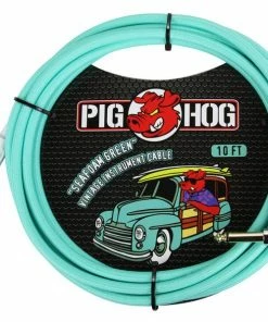 Pig Hog USA Instrument Cables PIG HOG "SEAFOAM GREEN" INSTRUMENT CABLE, 10FT RIGHT ANGLE