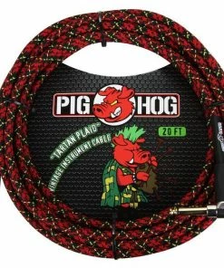 Pig Hog USA PIG HOG "TARTAN PLAID" INSTRUMENT CABLE, 20FT RIGHT ANGLE