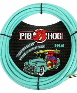 Pig Hog USA PIG HOG "SEAFOAM GREEN" INSTRUMENT CABLE, 20FT RIGHT ANGLE Instrument Cables