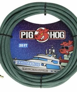 Pig Hog USA PIG HOG "TAHITIAN BLUE" INSTRUMENT CABLE, 20FT RIGHT ANGLE Instrument Cables