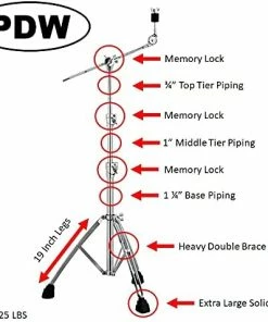 Hardware PDW DRUMS 9700 Style AJ-001 Super Heavy Duty Pro Boom Cymbal Stand