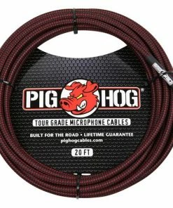 Pig Hog USA PIG HOG BLACK & RED WOVEN MIC CABLE, 20FT XLR