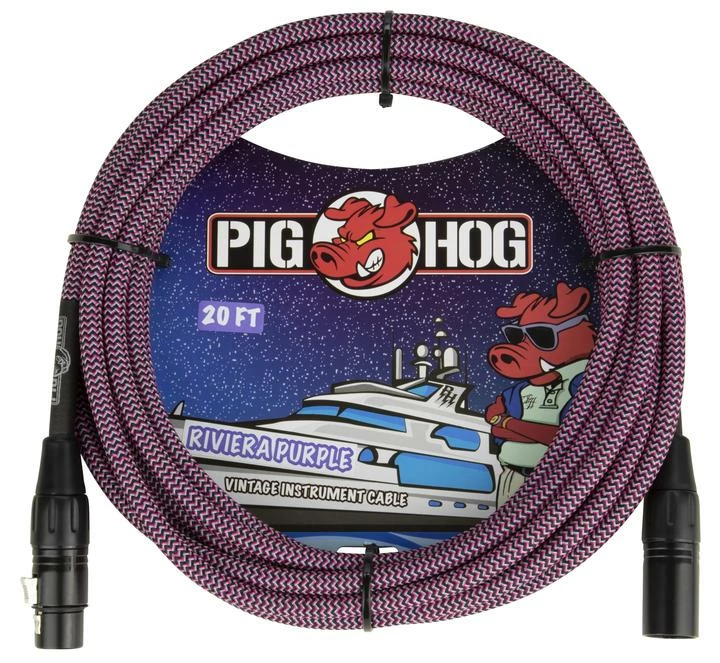 Cheap โ Pig Hog USA PIG HOG "RIVIERA PURPLE" WOVEN MIC CABLE, 20FT XLR ๐ 1 Pig Hog USA PIG HOG "RIVIERA PURPLE" WOVEN MIC CABLE, 20FT XLR