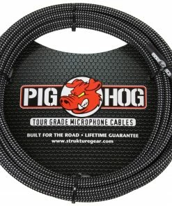 Pig Hog USA Cables PIG HOG BLACK & WHITE WOVEN MIC CABLE, 30FT XLR