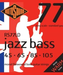 Roto Sound RS77LD Jazz Bass Monel Flatwound Bass Guitar Strings (45-105)