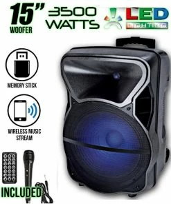 Studio Z Bluetooth Powered Active LED 15" Speaker Speakers