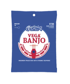 Martin & Co. Martin V730 Vega 5 String Banjo Strings Nickel Medium