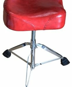 JJ Music Sales Hardware LEATHER TOP BIKE SEAT - DRUM THRONE - RED