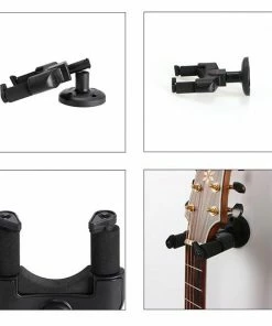 JJ Music Sales Wall Hangers Instrument Wall Hanger With Safety Stoppers - Fits All Instruments Guitars, Bass, Mandolin, Banjo, Ukulele