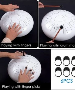 JJ Music Sales Tongue & Steel Handpan Drums Tongue Drum / Steel Handpan Drum With Accessories 13 Note / 12 Inch