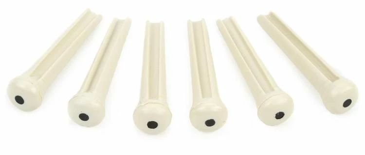 Brand new ๐ JJ Music Sales White With Black Dot Bridge Pins - Set Of 6 ๐ 1 JJ Music Sales White With Black Dot Bridge Pins - Set Of 6