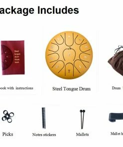 JJ Music Sales Tongue Drum / Steel Handpan Drum With Accessories 11 Note / 6 Inch Tongue & Steel Handpan Drums