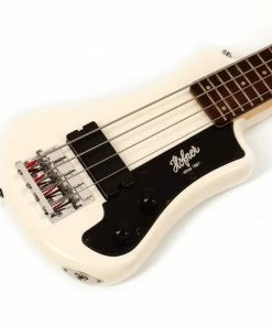 Bass Guitars Hofner HOF-HCT-SHB- WH-O Shorty Electric Travel Bass Guitar - White - With Gig Bag