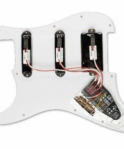 EMG USA Parts EMG Kirk Hammett Strat Pickguard Setup KH20 Black - S/S/81 Combo W/White Pearloid 3 Ply Pickguard