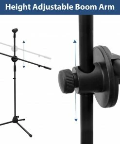 JJ Music Sales Tripod Boom Microphone Stand With 2 Mic Clips Accessories