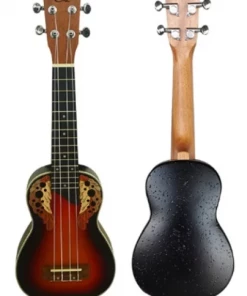 Aiersi Ukuleles Ovation Style Soprano Ukulele With Aquila Strings & Carrying Bag